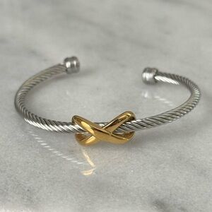 Silver Twist Gold Infinity Two Tone Bracelet 

Brand New